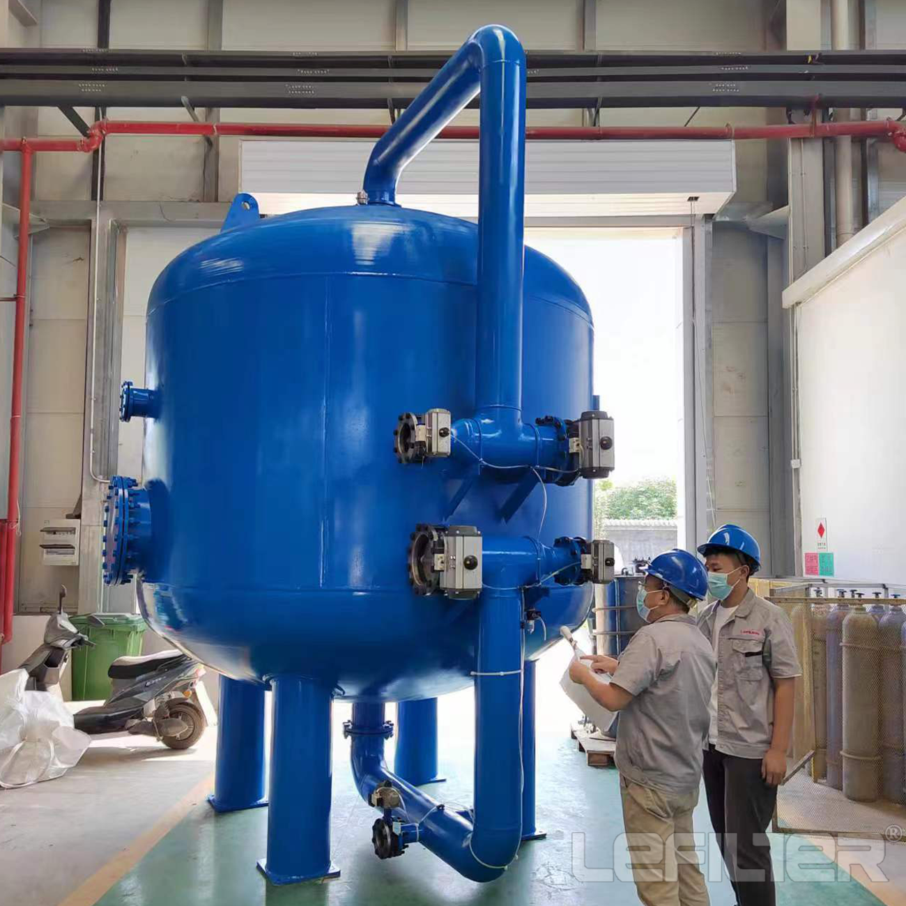 Medium quartz sand filter for deep water filtration treatment